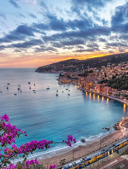 Spanish marina at sunset